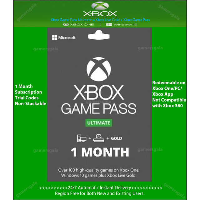 Xbox Ultimate Game Pass Month Non Stackable Xgpu Global Code With