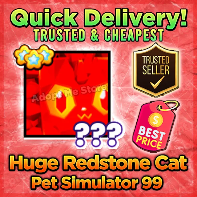 Pet Sim 99 Huge Redstone Cat Roblox Game Items Gameflip