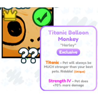 TITANIC BALLOON MONKEY Game Items Gameflip