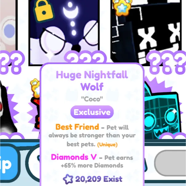 Pet HUGE NIGHTFALL WOLF Roblox Game Items Gameflip