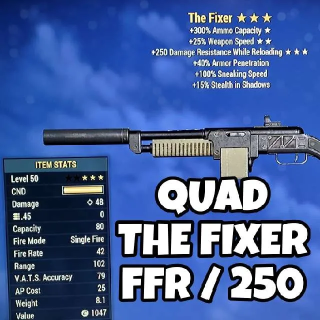 Weapon Quad The Fixer Fallout 76 Game Items Gameflip