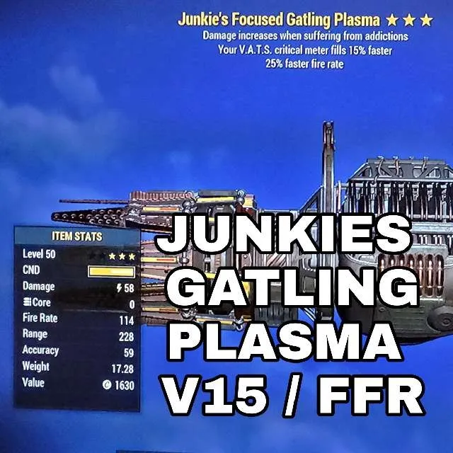 Weapon Junkies Gatling Plasma Fallout Game Items Gameflip