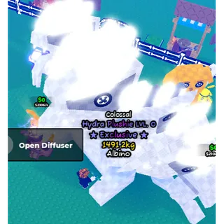 Catch and Tame | Colossal Hydra Plushie (Exclusive) Lvl 10 | Albino Mutation - 1491.2 KG