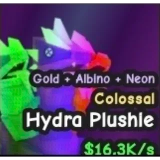 Catch and Tame | Colossal Hydra Plushie | Neon, Gold & Albino