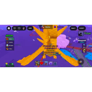 Catch and Tame | Huge Phoenix (Gold & Albino mutation) Lvl 10 | Roblox