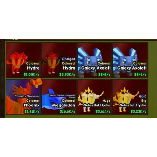 Catch and Tame | Pets Pack | x2 Colossal Hydra, x2 Galaxy Axolotl, Phoenix, Megalodon, Huge and Big Celestial Hydra
