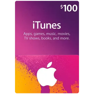 $100.00 iTunes Auto Delivery