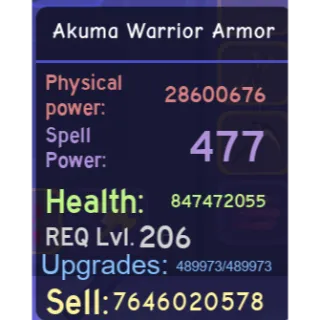 Blue Akuma Warrior Armour