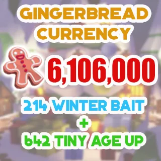 6.1 MILLION GINGERBREAD ADOPT ME CHRISTMAS EVENT 642 TINY AGE-UP POTION 214 WINTER BAIT