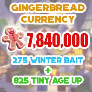 7.8 MILLION GINGERBREAD ADOPT ME CHRISTMAS EVENT 825 TINY AGE-UP POTION 275 WINTER BAIT