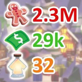 2.3 MILLION GINGERBREAD ADOPT ME CHRISTMAS EVENT BUCKS AGE-UP POTION