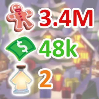 3.4 MILLION GINGERBREAD ADOPT ME CHRISTMAS EVENT BUCKS AGE-UP POTION