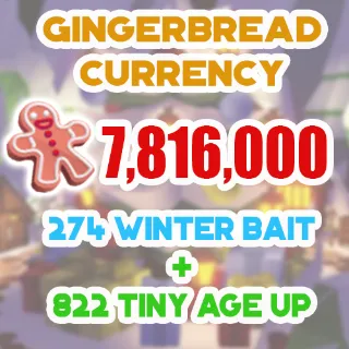 7.8 MILLION GINGERBREAD ADOPT ME CHRISTMAS EVENT 822 TINY AGE-UP POTION 274 WINTER BAIT