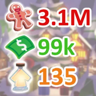 3.1 MILLION GINGERBREAD ADOPT ME CHRISTMAS EVENT BUCKS AGE-UP POTION