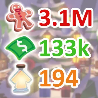 3.1 MILLION GINGERBREAD ADOPT ME CHRISTMAS EVENT BUCKS AGE-UP POTION