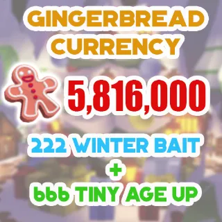 5.8 MILLION GINGERBREAD ADOPT ME CHRISTMAS EVENT 666 TINY AGE-UP POTION 222 WINTER DEER BAIT