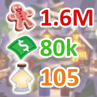 1.6 MILLION GINGERBREAD ADOPT ME CHRISTMAS EVENT BUCKS AGE-UP POTION