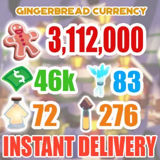 3.1 MILLION GINGERBREAD ADOPT ME CHRISTMAS EVENT 72 AGE-UP POTION 463 BUCKS