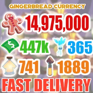 14.9 MILLION GINGERBREAD ADOPT ME CHRISTMAS EVENT 741 AGE-UP POTION 447K BUCKS