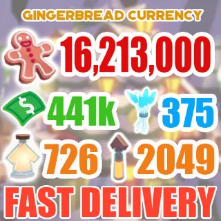 16.2 MILLION GINGERBREAD ADOPT ME CHRISTMAS EVENT 726 AGE-UP POTION 441K BUCKS