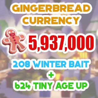 5.9 MILLION GINGERBREAD ADOPT ME CHRISTMAS EVENT 624 TINY AGE-UP POTION 208 WINTER BAIT