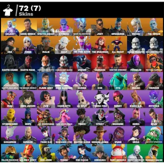 72 skin🔥 Premium Fortnite Account PC/PS/XBOX | Galaxy + Juice WRLD + Darth Vader + Spider-Man Set | Full Access 🔥