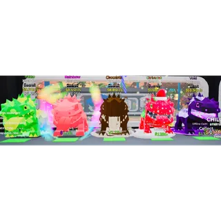 MAX LEVEL 250 Klombo Bundle (Toxic, Rainbow, Chocolate, Christmas, Void) 47.3Qi/s total