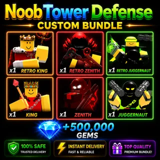 Noob Tower Defense - All Secrets Pack + 500K Gems