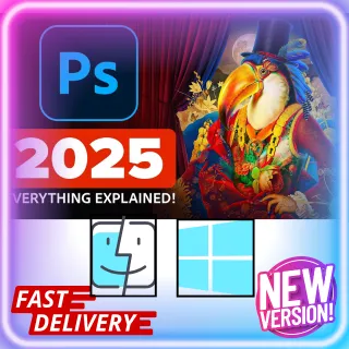 Adobe Photoshop 2025 Windows - MacOs  (1 Device, Lifetime) Digital Delivery