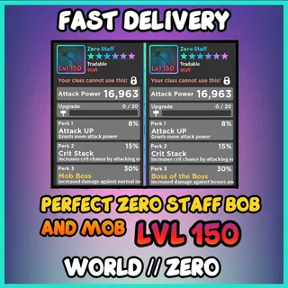 Perfect Zero Staff Bundle LVL 150