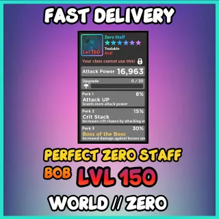 Perfect Zero Staff BOB LVL 150