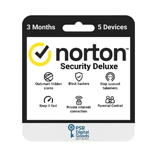 Norton Security Deluxe - Antivirus software for 5 Devices and 3 months subscription