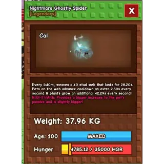 🕸️ Semi-Huge Nightmare Ghostly Headless Horseman! – Unlimited Nightmare Mutation! 🕸️ [38KG, Age 100]