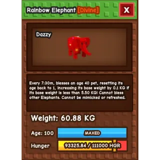 🦣 Titanic / Huge Rainbow Hatch Elephant [60KG, Age 100]