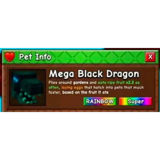 GROW A GARDEN 2 : RAINBOW MEGA BLACK DRAGON