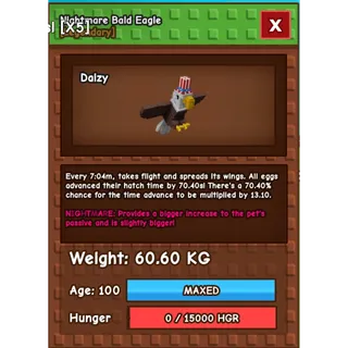 Huge Nightmare Bald Eagle (59-61+kg | Age 100)