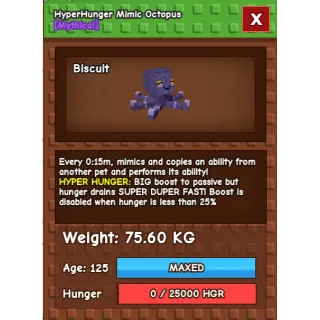 🦣 Super Cheap Titanic / Huge HyperHunger Mimic Octopus 15s cd no toy! [74=-75KG, Age 125]