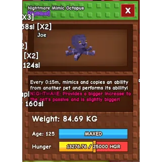 🦣 Titanic / Huge Nightmare Mimic Octopus 15s cd [84KG, Age 125]