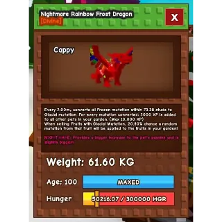 Huge Nightmare Rainbow Hatch Frost Dragon 60kg