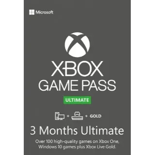 XBOX GAME PASS ULTIMATE THREE MONTHS 3 months - Instant Delivery - US only