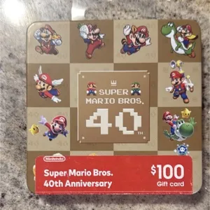Nintendo Super Mario Bros. 40thj Anniversary $100 Gift Card