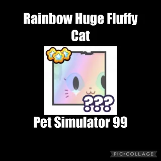 Rainbow Huge Fluffy Cat
