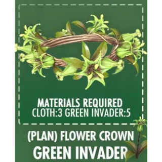Flower crown green invader x3 [Plans]