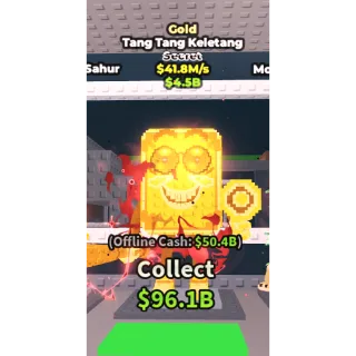 Tang Tang Keletang Gold 41M/S (INSTANT DELIVERY AVAILABLE TO DELIVER) Steal a  Brainrot