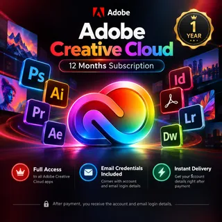 🎨 Adobe Creative Cloud | 12 Months Subscription | Premium Creative Experience 🚀