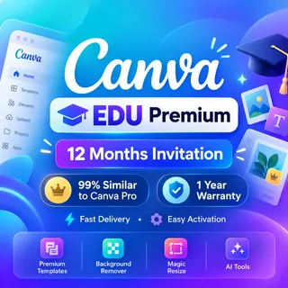 🎨 Canva EDU Premium | 12 Months Invitation 📩 | 99% Canva Pro Features ✨ | 1 Year Warranty 🛡️