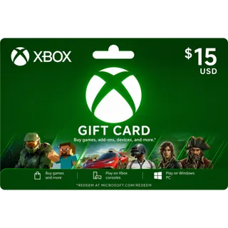 $15.00 Xbox Gift Card - INSTANT