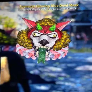 Glowing Blue Devil Mask