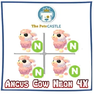 angus cow neon