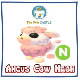 angus cow neon